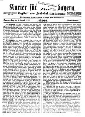 Kurier für Niederbayern Donnerstag 2. August 1860