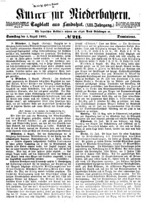 Kurier für Niederbayern Samstag 4. August 1860