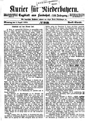 Kurier für Niederbayern Montag 6. August 1860