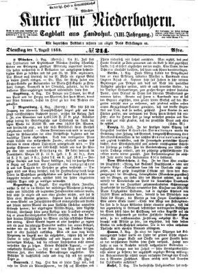 Kurier für Niederbayern Dienstag 7. August 1860