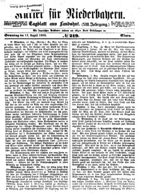 Kurier für Niederbayern Sonntag 12. August 1860