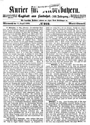 Kurier für Niederbayern Mittwoch 15. August 1860