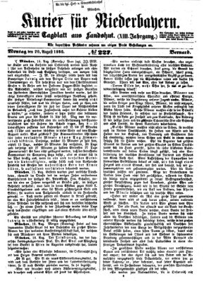 Kurier für Niederbayern Montag 20. August 1860