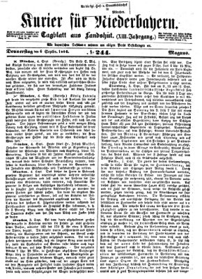 Kurier für Niederbayern Donnerstag 6. September 1860