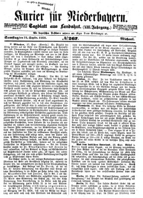 Kurier für Niederbayern Samstag 29. September 1860