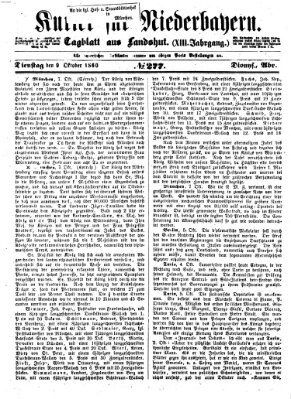 Kurier für Niederbayern Dienstag 9. Oktober 1860