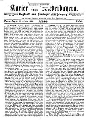 Kurier für Niederbayern Donnerstag 18. Oktober 1860