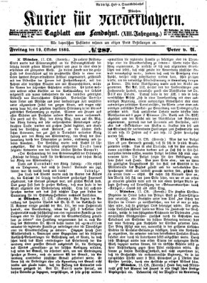 Kurier für Niederbayern Freitag 19. Oktober 1860