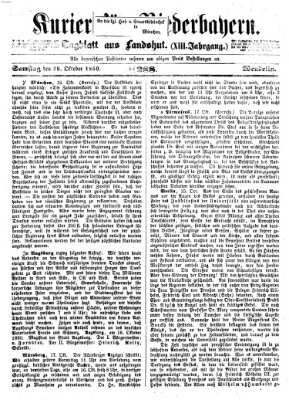 Kurier für Niederbayern Samstag 20. Oktober 1860