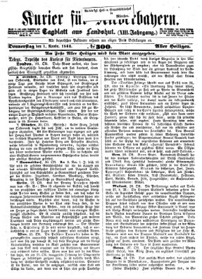 Kurier für Niederbayern Donnerstag 1. November 1860