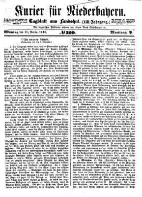 Kurier für Niederbayern Montag 12. November 1860