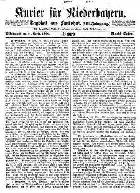 Kurier für Niederbayern Mittwoch 21. November 1860