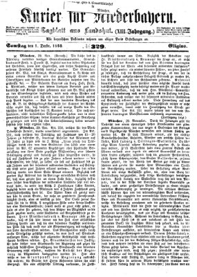 Kurier für Niederbayern Samstag 1. Dezember 1860