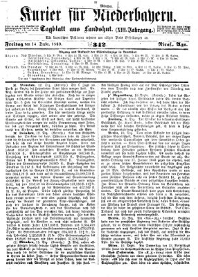 Kurier für Niederbayern Freitag 14. Dezember 1860