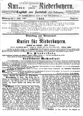 Kurier für Niederbayern Montag 17. Dezember 1860