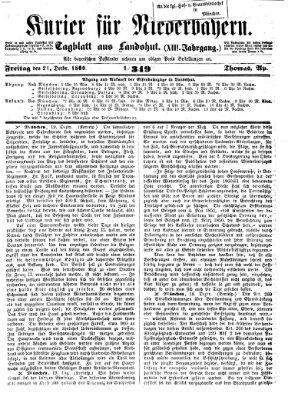 Kurier für Niederbayern Freitag 21. Dezember 1860