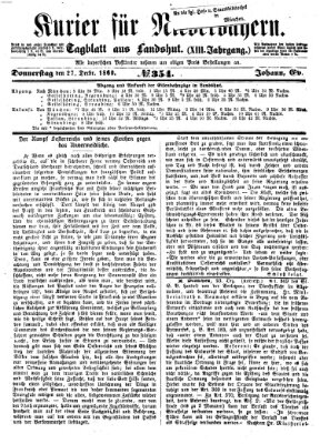 Kurier für Niederbayern Donnerstag 27. Dezember 1860