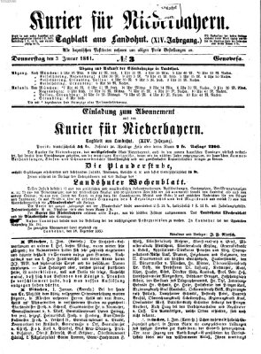 Kurier für Niederbayern Donnerstag 3. Januar 1861