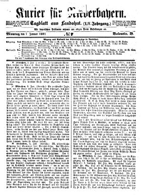 Kurier für Niederbayern Montag 7. Januar 1861