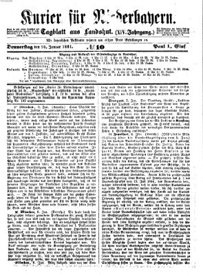 Kurier für Niederbayern Donnerstag 10. Januar 1861