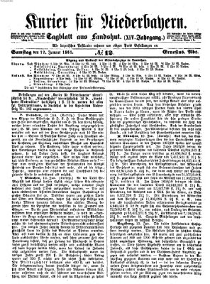 Kurier für Niederbayern Samstag 12. Januar 1861