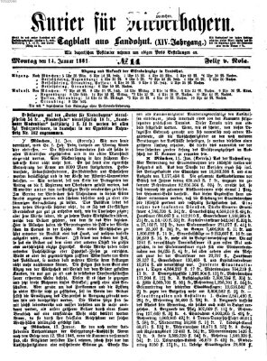 Kurier für Niederbayern Montag 14. Januar 1861