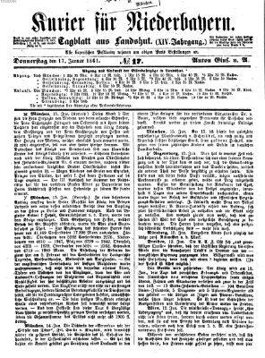 Kurier für Niederbayern Donnerstag 17. Januar 1861