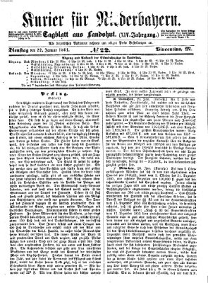 Kurier für Niederbayern Dienstag 22. Januar 1861