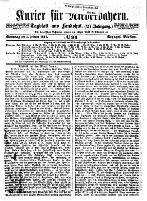 Kurier für Niederbayern Sonntag 3. Februar 1861