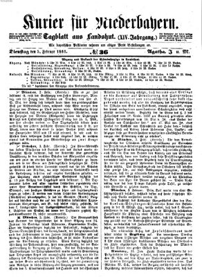 Kurier für Niederbayern Dienstag 5. Februar 1861