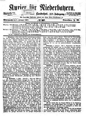 Kurier für Niederbayern Mittwoch 6. Februar 1861