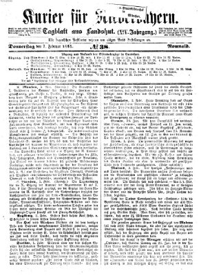 Kurier für Niederbayern Donnerstag 7. Februar 1861