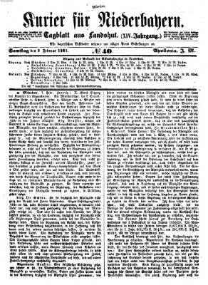 Kurier für Niederbayern Samstag 9. Februar 1861