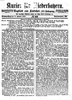 Kurier für Niederbayern Donnerstag 14. Februar 1861