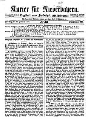 Kurier für Niederbayern Freitag 15. Februar 1861