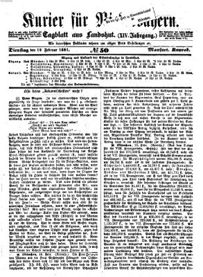 Kurier für Niederbayern Dienstag 19. Februar 1861