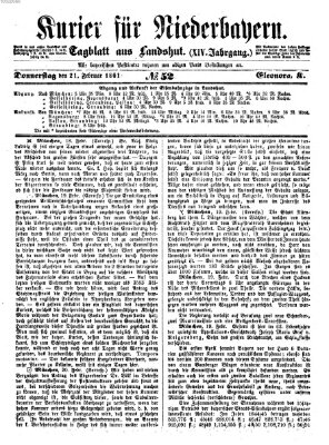 Kurier für Niederbayern Donnerstag 21. Februar 1861