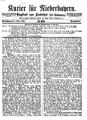 Kurier für Niederbayern Samstag 9. März 1861