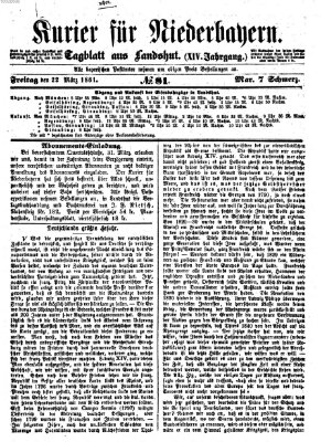 Kurier für Niederbayern Freitag 22. März 1861