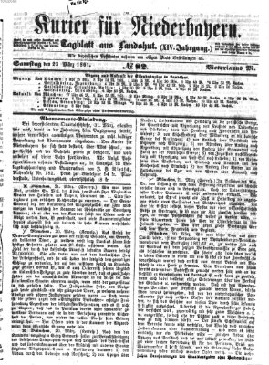 Kurier für Niederbayern Samstag 23. März 1861