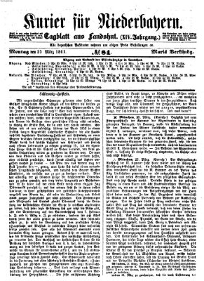 Kurier für Niederbayern Montag 25. März 1861