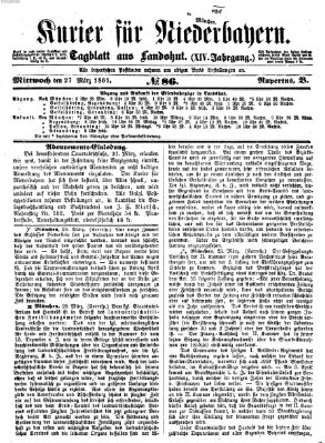 Kurier für Niederbayern Mittwoch 27. März 1861