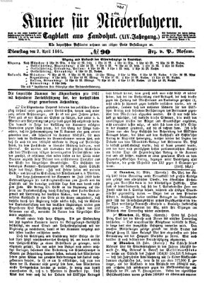 Kurier für Niederbayern Dienstag 2. April 1861