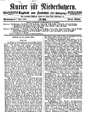 Kurier für Niederbayern Sonntag 7. April 1861