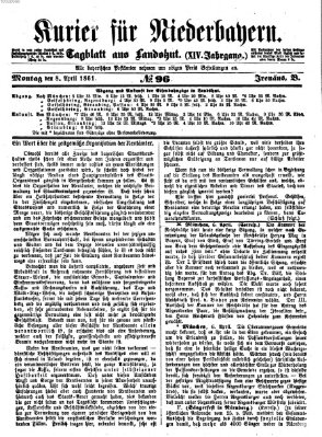 Kurier für Niederbayern Montag 8. April 1861