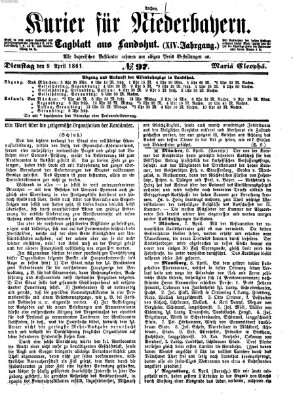 Kurier für Niederbayern Dienstag 9. April 1861