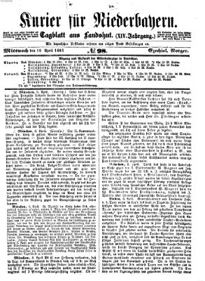 Kurier für Niederbayern Mittwoch 10. April 1861