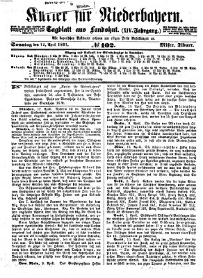 Kurier für Niederbayern Sonntag 14. April 1861