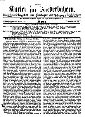 Kurier für Niederbayern Dienstag 16. April 1861