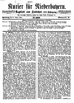 Kurier für Niederbayern Freitag 19. April 1861